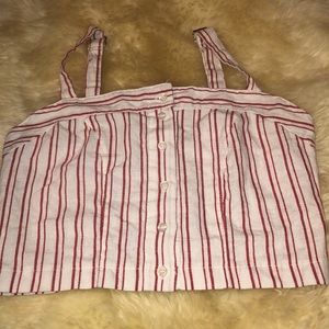 NWT button up stripped brandy Melville crop